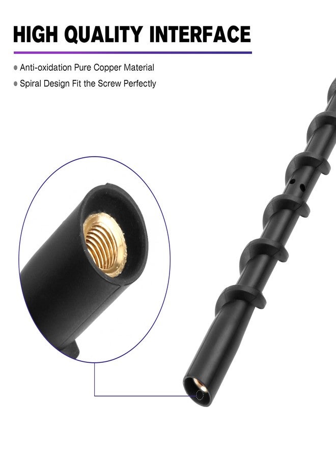 VOFONO 13 Inches Antenna Compatible with Chevrolet Silverado 1500 2500 3500 (2007-2025) and GMC Sierra (2009-2025), Spiral Flexible Rubber Antenna, Direct Replacement Antenna (M7 Thread) - Image 5